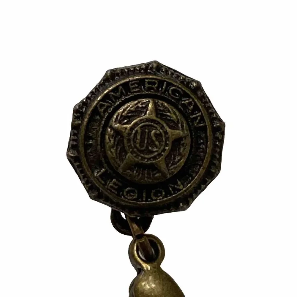 Vintage American Legion Auxillary Eagle Pin Gold Tone Pinback